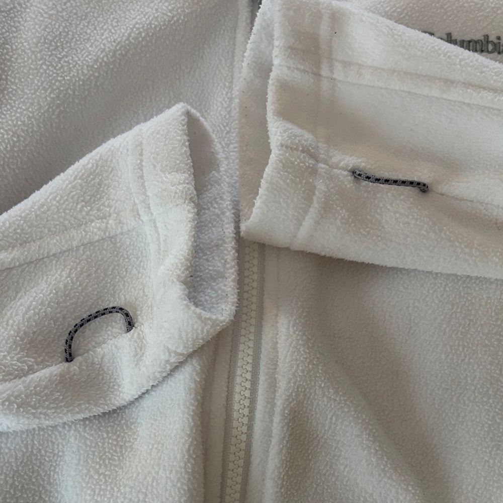 Columbia Women's White Utility Jacket fleece Medium EUC Full zip front - Picture 10 of 12